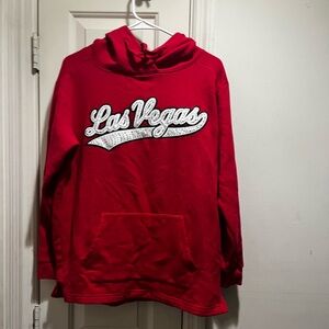 PINK Victoria's Secret Red Oversized Hoodie with bling and studs